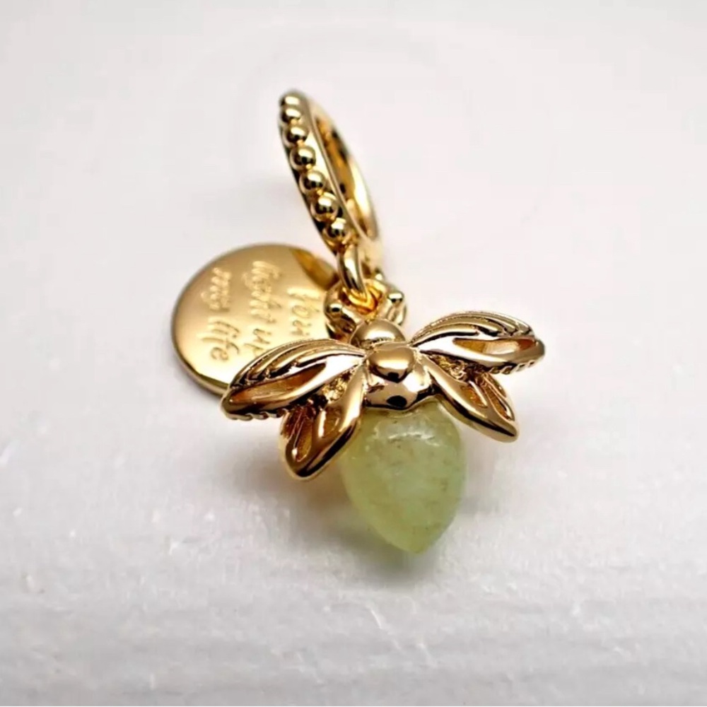 PANDORA Gold Firefly Evangeline Charm Glow in the Dark w/Box